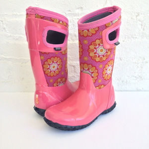 BOGS Pink "Kaleidoscope" Insulated Rain Boot Sz 12